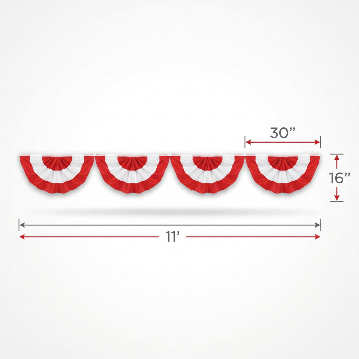 Canada Day Red and White Bunting Banner - 11 ft