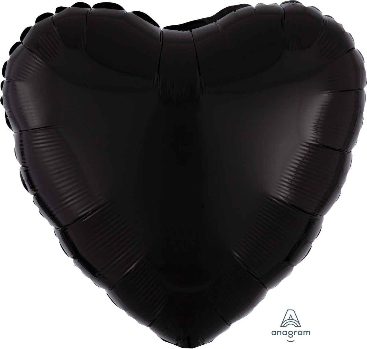 Metallic Black Heart Foil Balloon - 18"