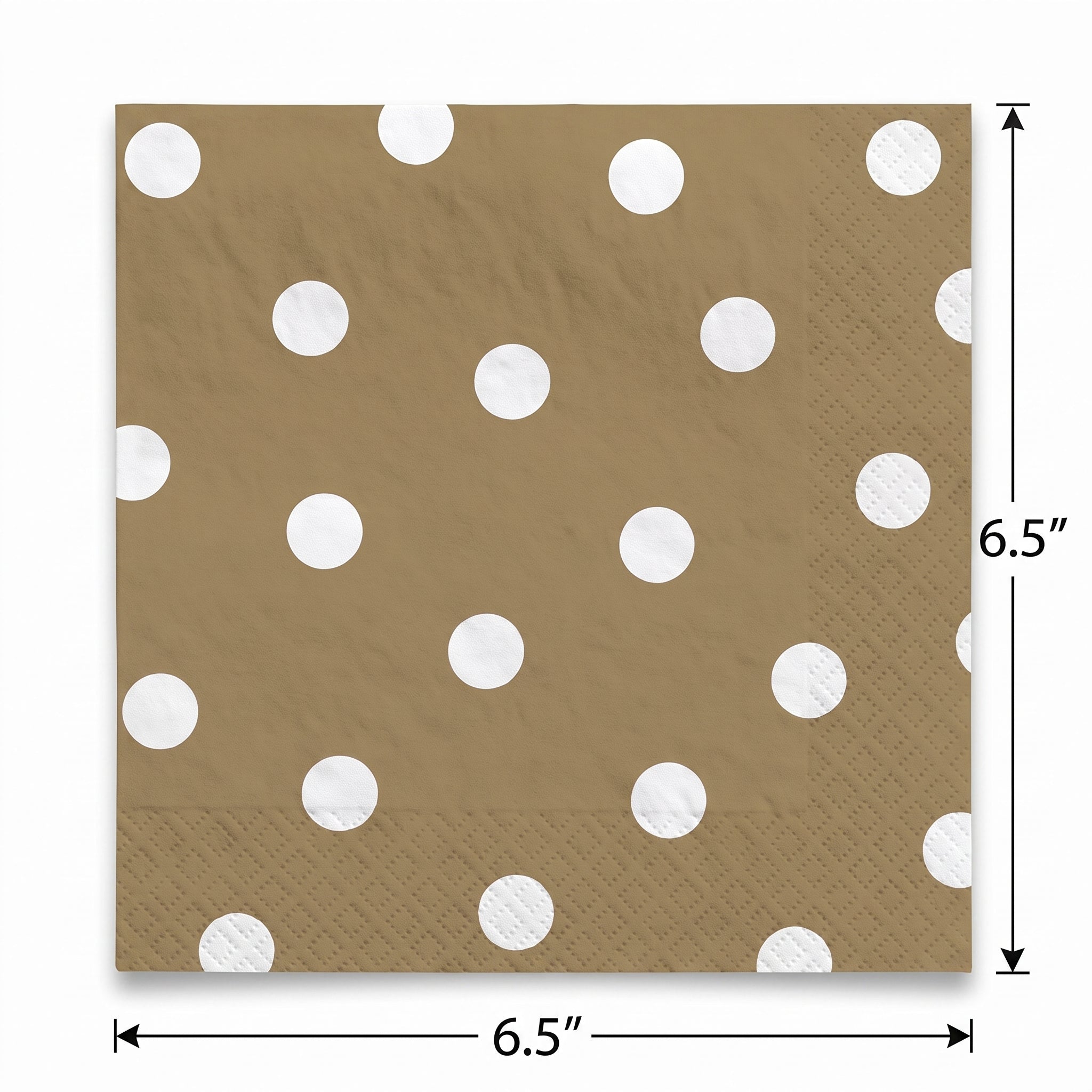 Elegant Gold Polka Dot Luncheon Napkins - 6.5 In. X 6.5 In.