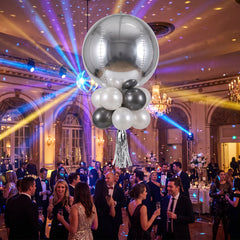 Elegant Silver Balloon Chandelier Kit - Foil and Latex Design