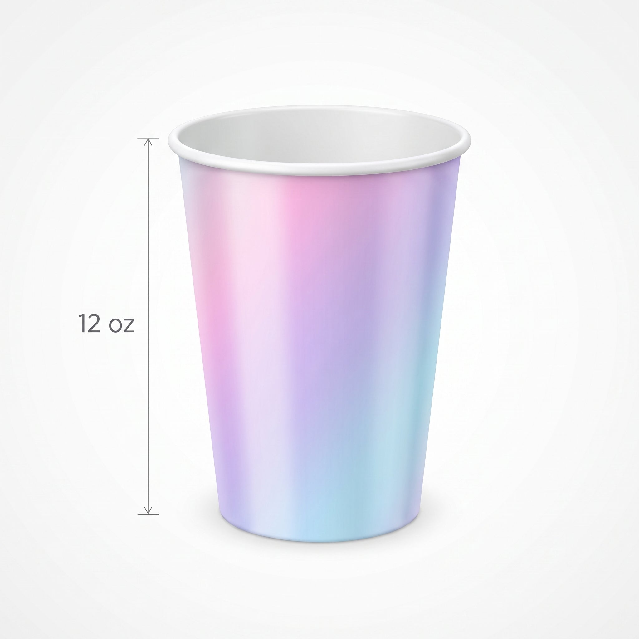 Opalescent 12oz Paper Cups - Set of 12