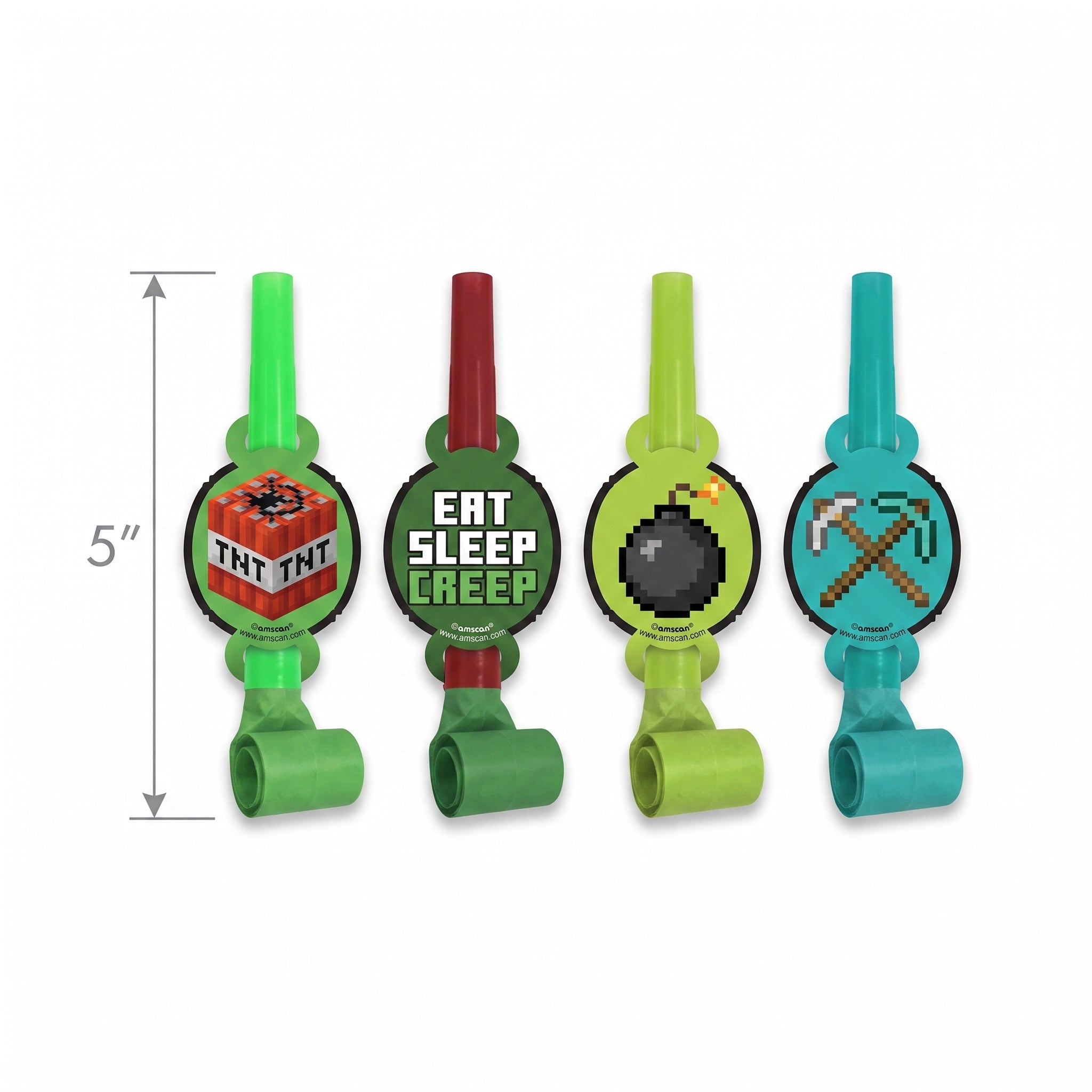 Pixel Party Blowout Noisemakers, 8-Pack