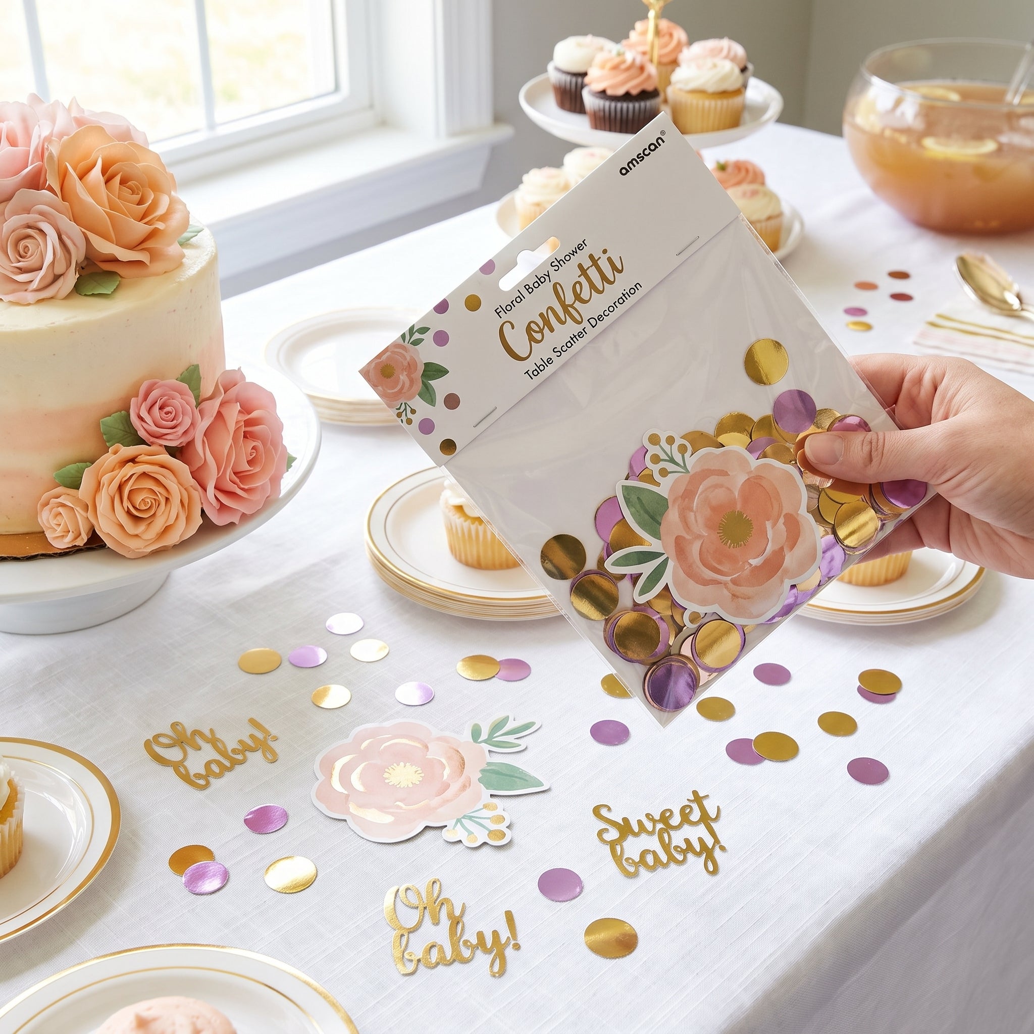 Floral Baby Shower Confetti Table Scatter Decoration