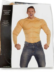 Halloween Padded Muscle Long Sleeve Shirt Costume - Adult One Size (Up to Size 44)