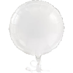 18 inch White round foil balloon