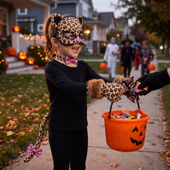 Spotted Leopard Costume Kit for Kids - Mask, Tail, and Accessories