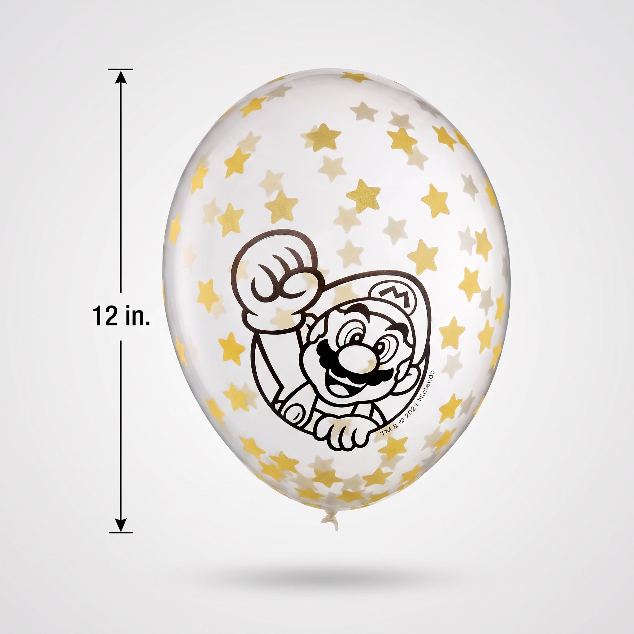 Nintendo Super Mario Bros Confetti Latex Balloons - 12", 6-Pack
