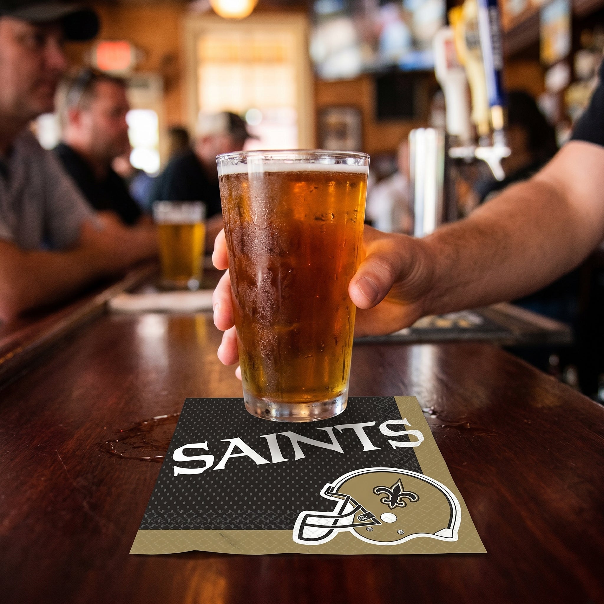 New Orleans Saints Lunch Napkins - NFL Party Supplies with Team Helmet Design, 6.5 In. X 6.5 In. Paper Napkins for Tailgates, Game Day, Birthdays