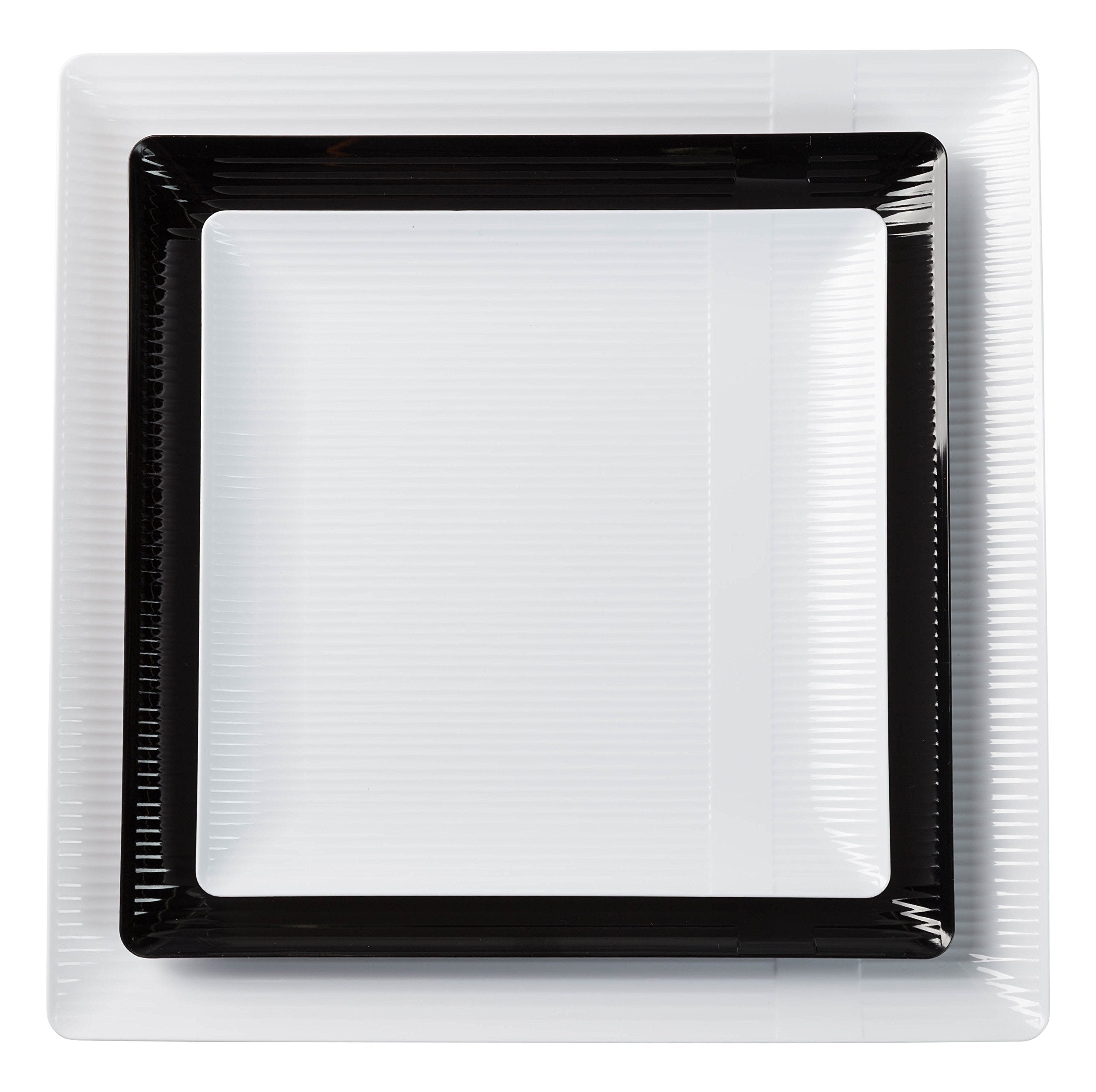 10.25 In. Black Zen Design Plates | 10 Count