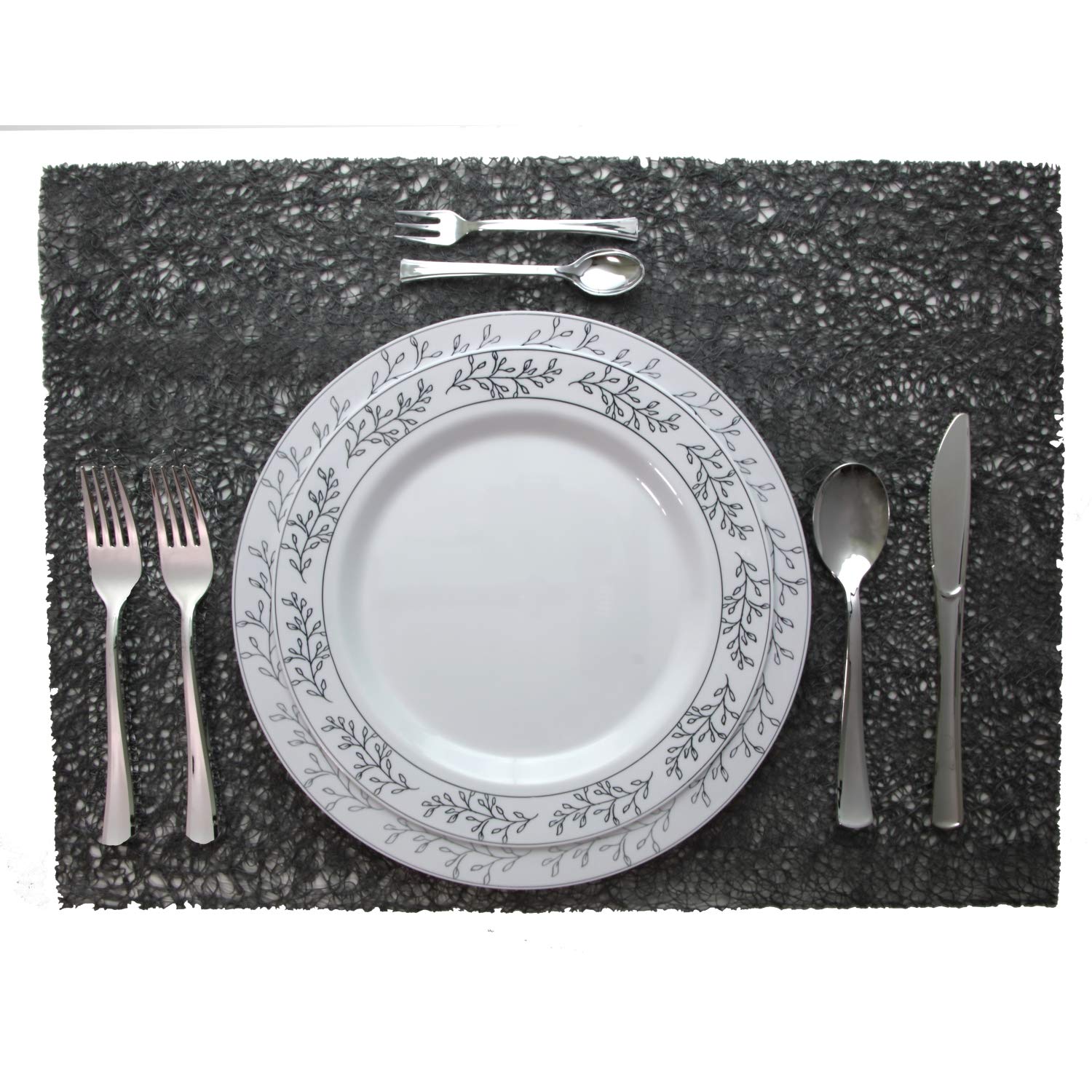10.25 In. Silver Leaf Premium Plates | 10 Count