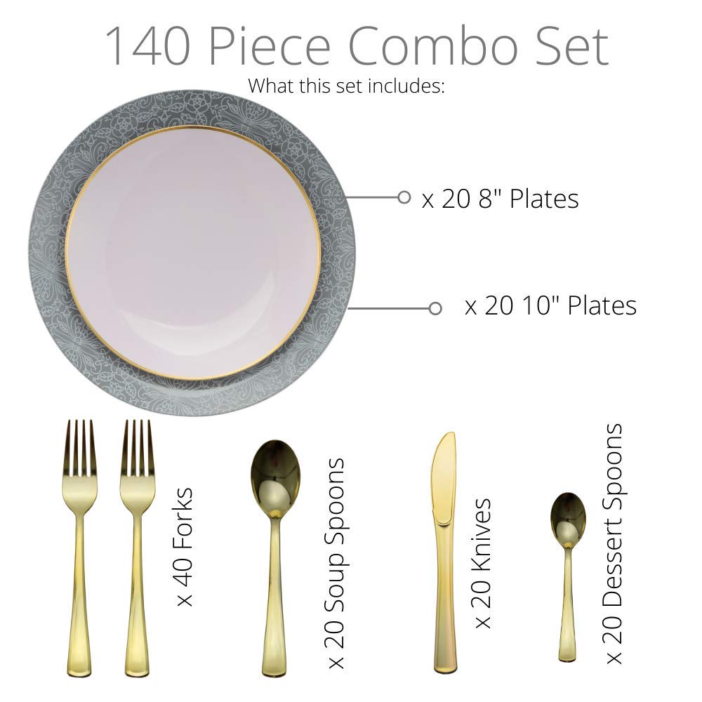 10 In. Ornamental Design Plastic Plates | 10 Count