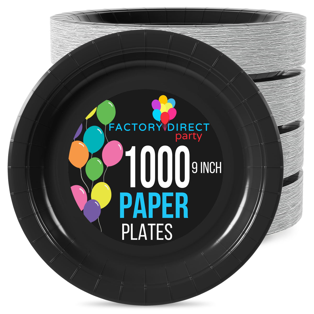 9 In. Black Paper Plates | Case of 1000
