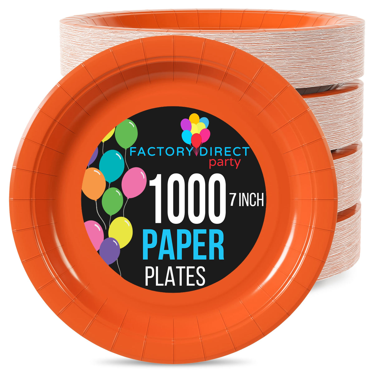 7 In. Orange Paper Plates | 1000 Count