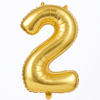 Metallic Gold Number "2" Foil Balloon | 16" Air-Filled