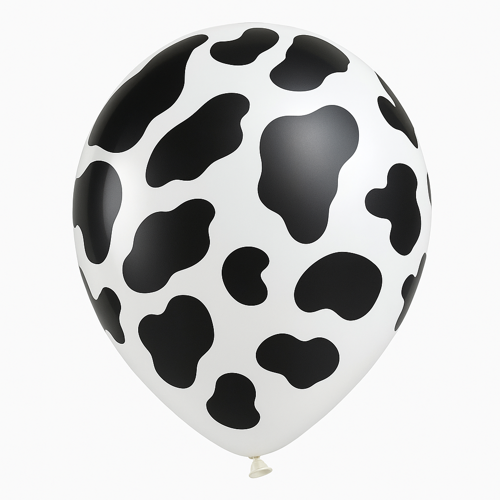 Western Cow Print Latex Balloons, 12-Inch, 6-Pack