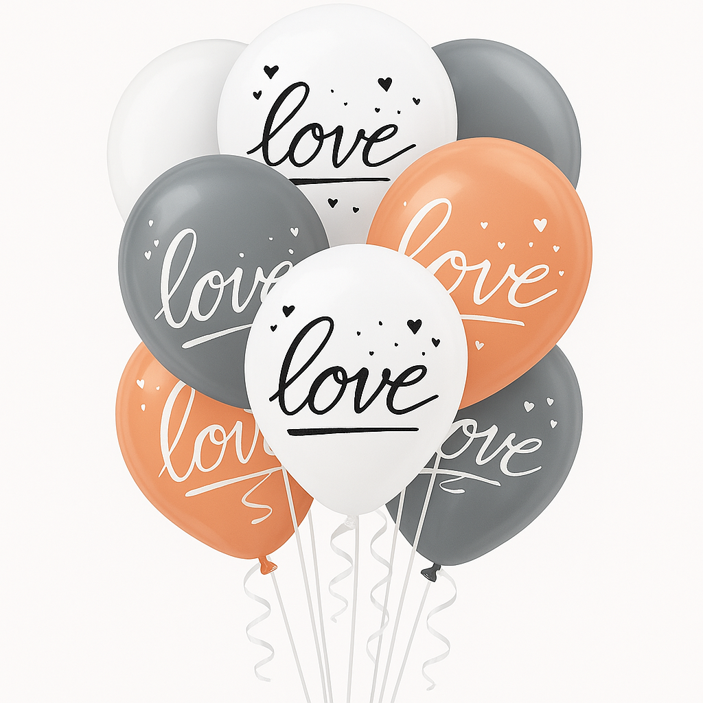 Romantic Navy Bride "Love" Latex Balloons - 12", 15 Pack