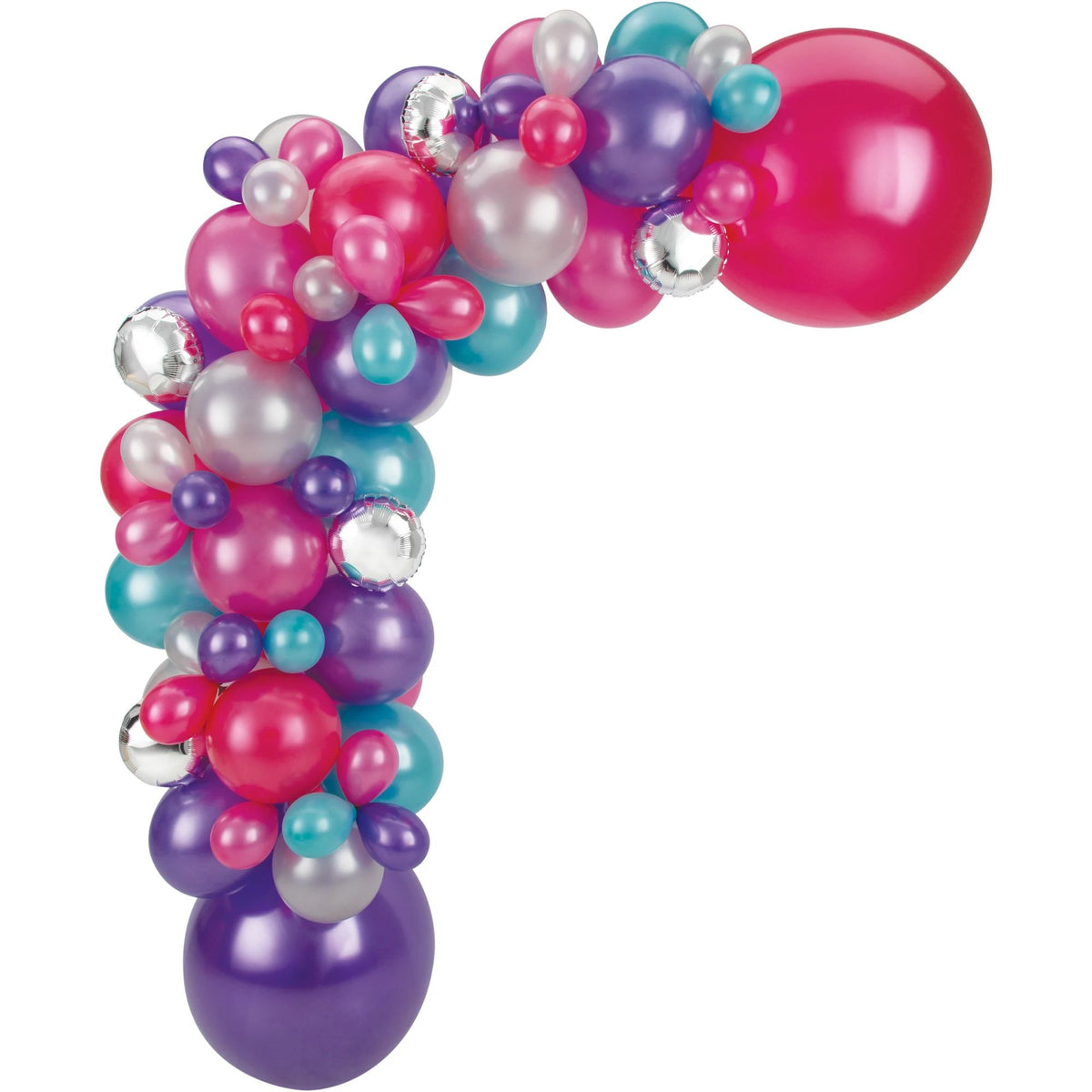Jewel Tone Balloon Garland Arch Kit - Pink, Purple, Silver & Blue