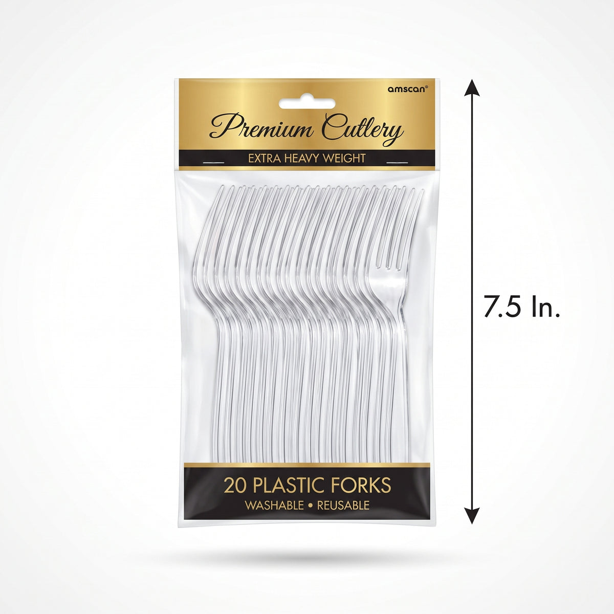 Premium Clear Plastic Forks - Extra Heavy Weight - 7.5 in.