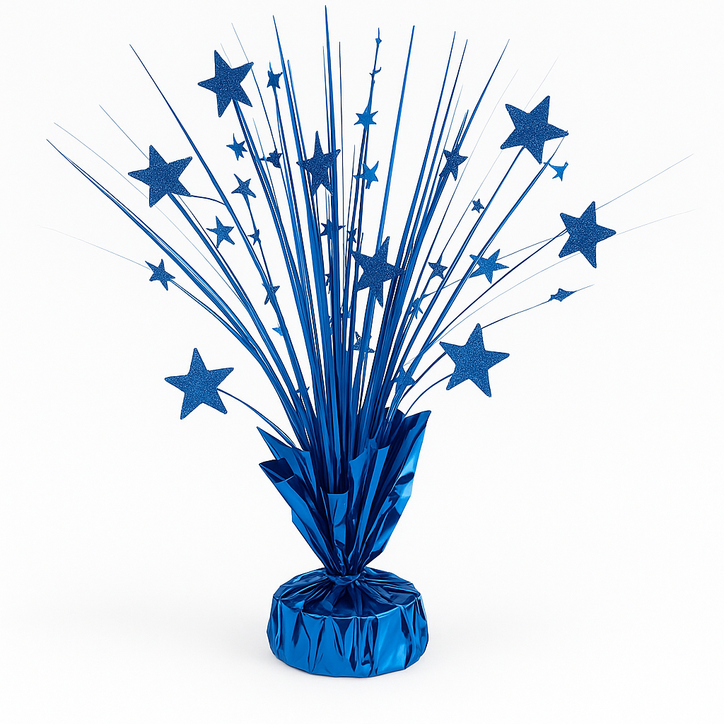 Royal Blue Starburst Foil Spray Centerpiece - 12"
