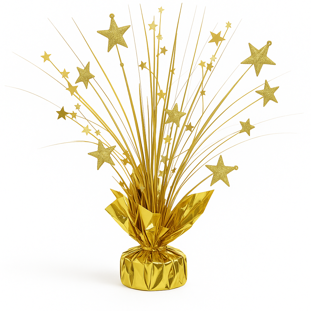 12" Gold Metallic Foil Starburst Centerpiece