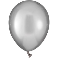 Luxaire Premium Satin Silver Latex Balloons - 5" | 50 Count