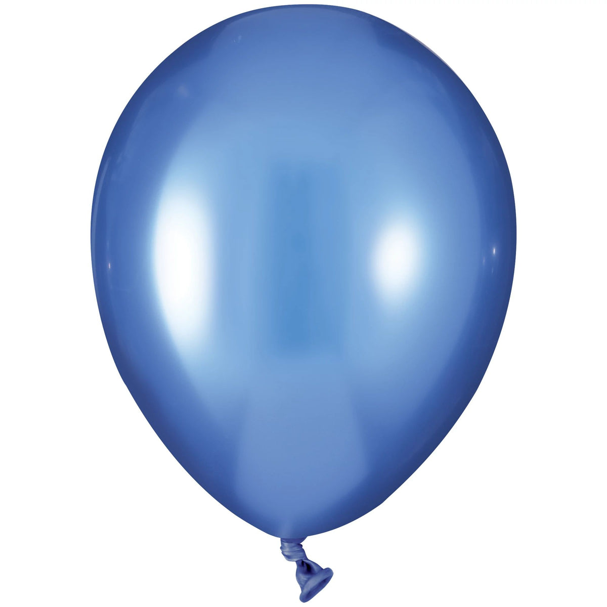 Luxaire Premium Royal Blue Metallic Latex Balloons - 5" | 50 Count