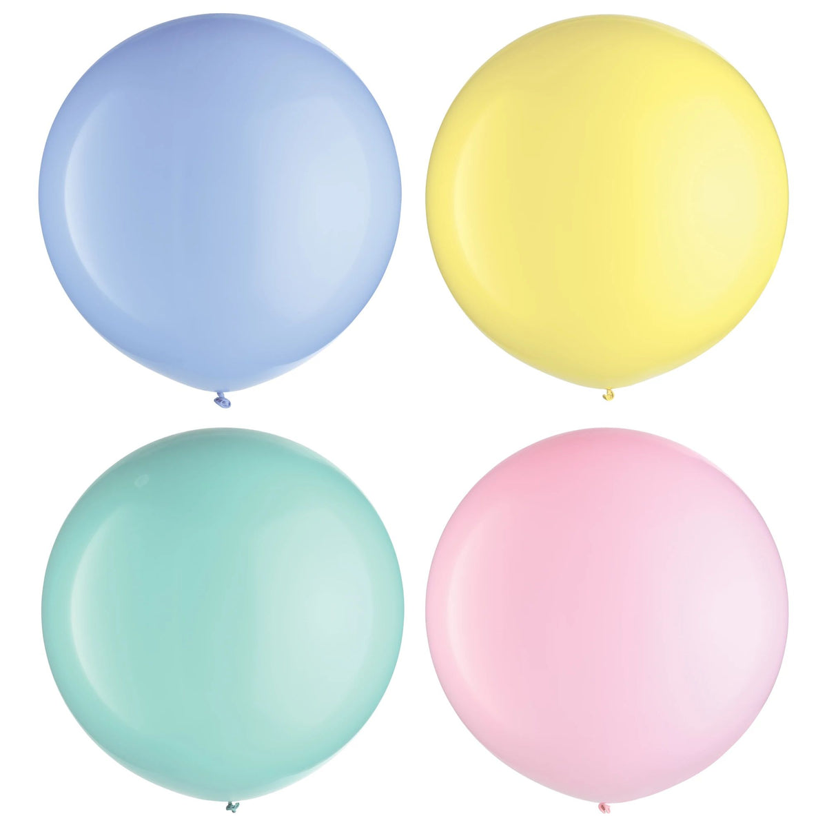 Pastel Assorted 24" Latex Balloons, 4-Pack