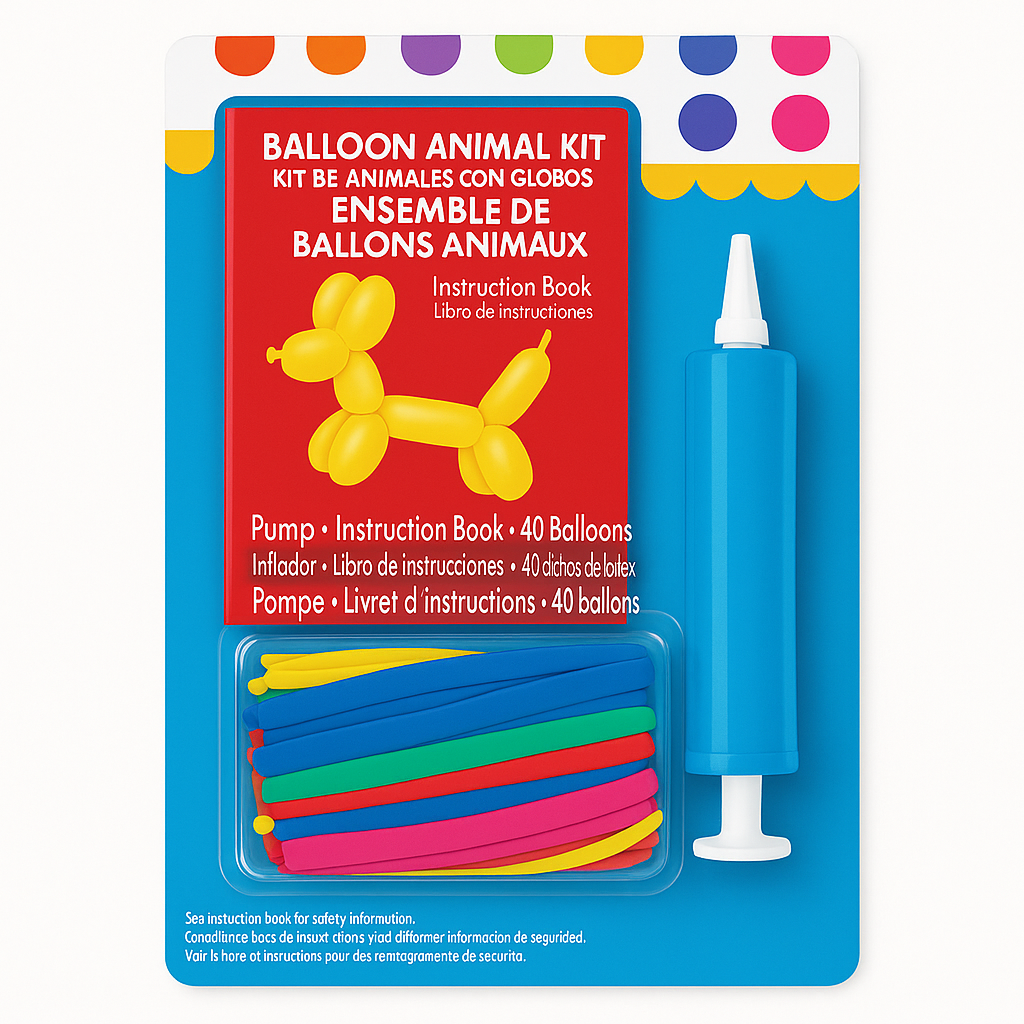 Twisty Balloon Animal Kit with Pump & Instruction Book