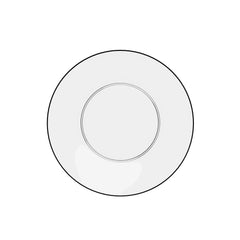 8 In. Classic Clear Design Plates Black Rim | 10 Count