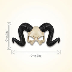 Ram Horned Skull Half Mask - Halloween Costume Accessory