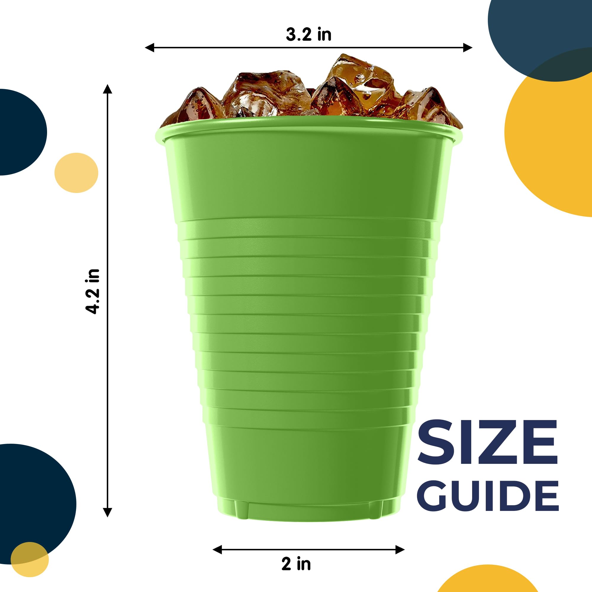 Little Gym - 12 Oz. Lime Green Plastic Cups | 100 Count
