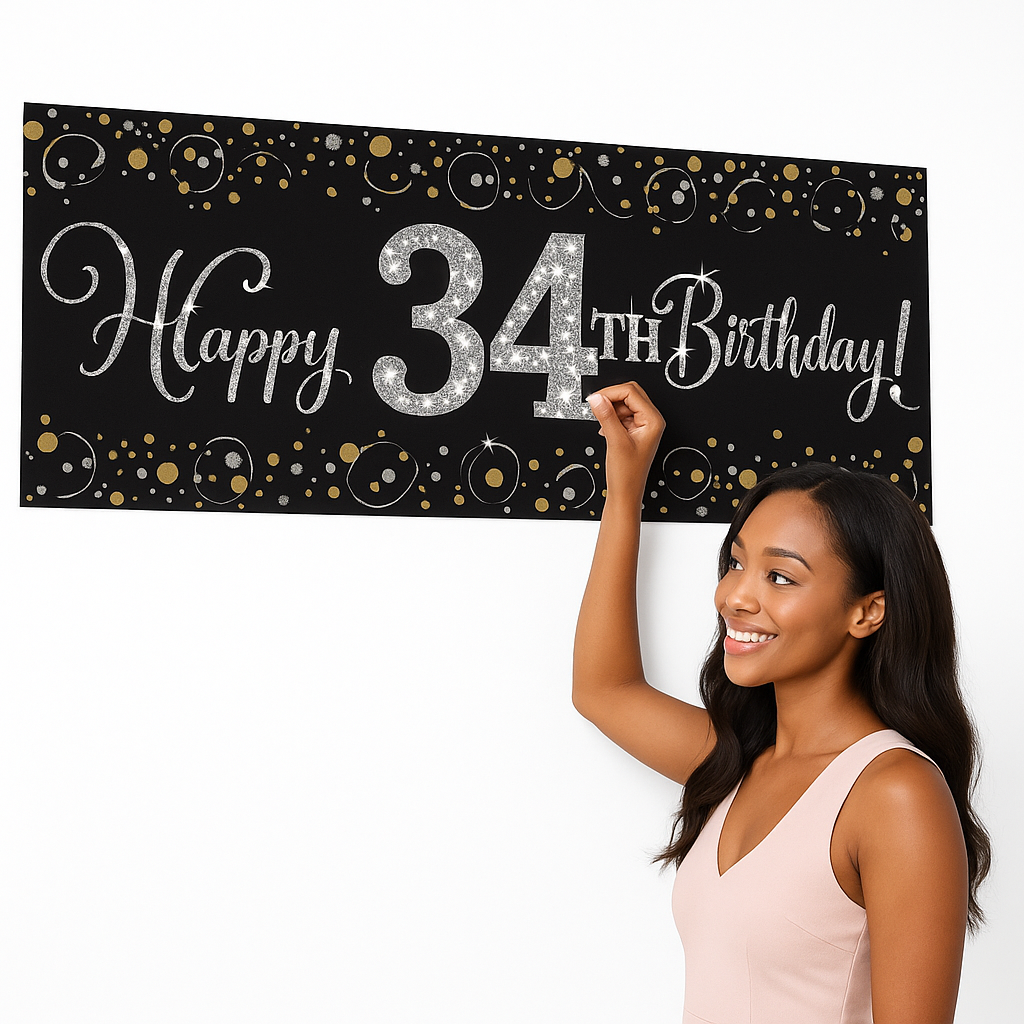 Sparkling Celebration Personalized Birthday Banner