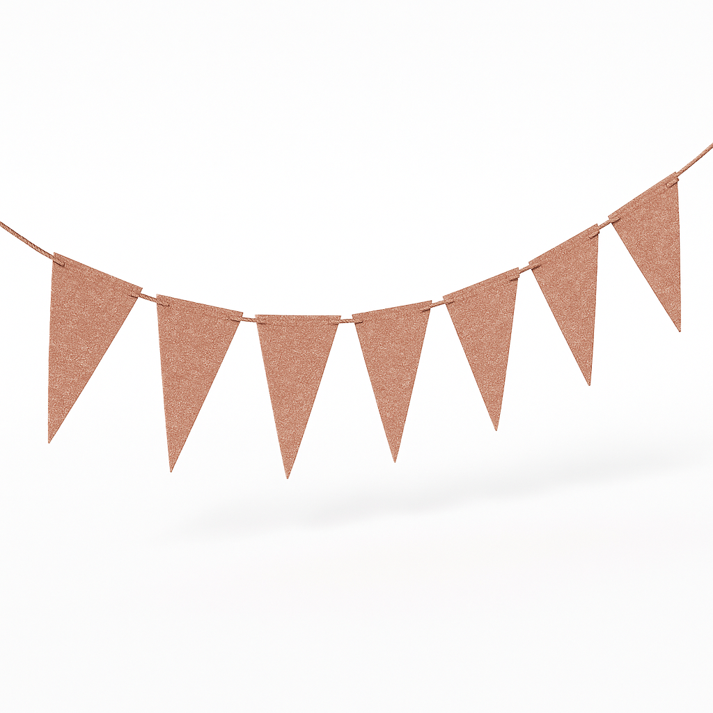 Rose Gold Mini Sparkle Paper Pennant Banner