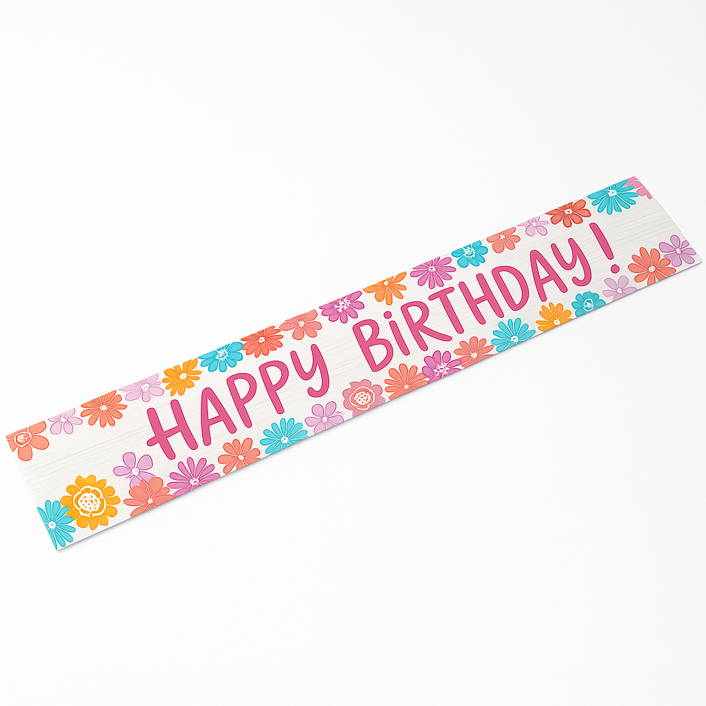 Floral Pretty Petal Birthday Banner