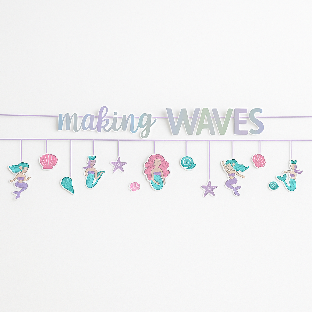 Shimmering Mermaids "Making Waves" Double Banner Decoration Set