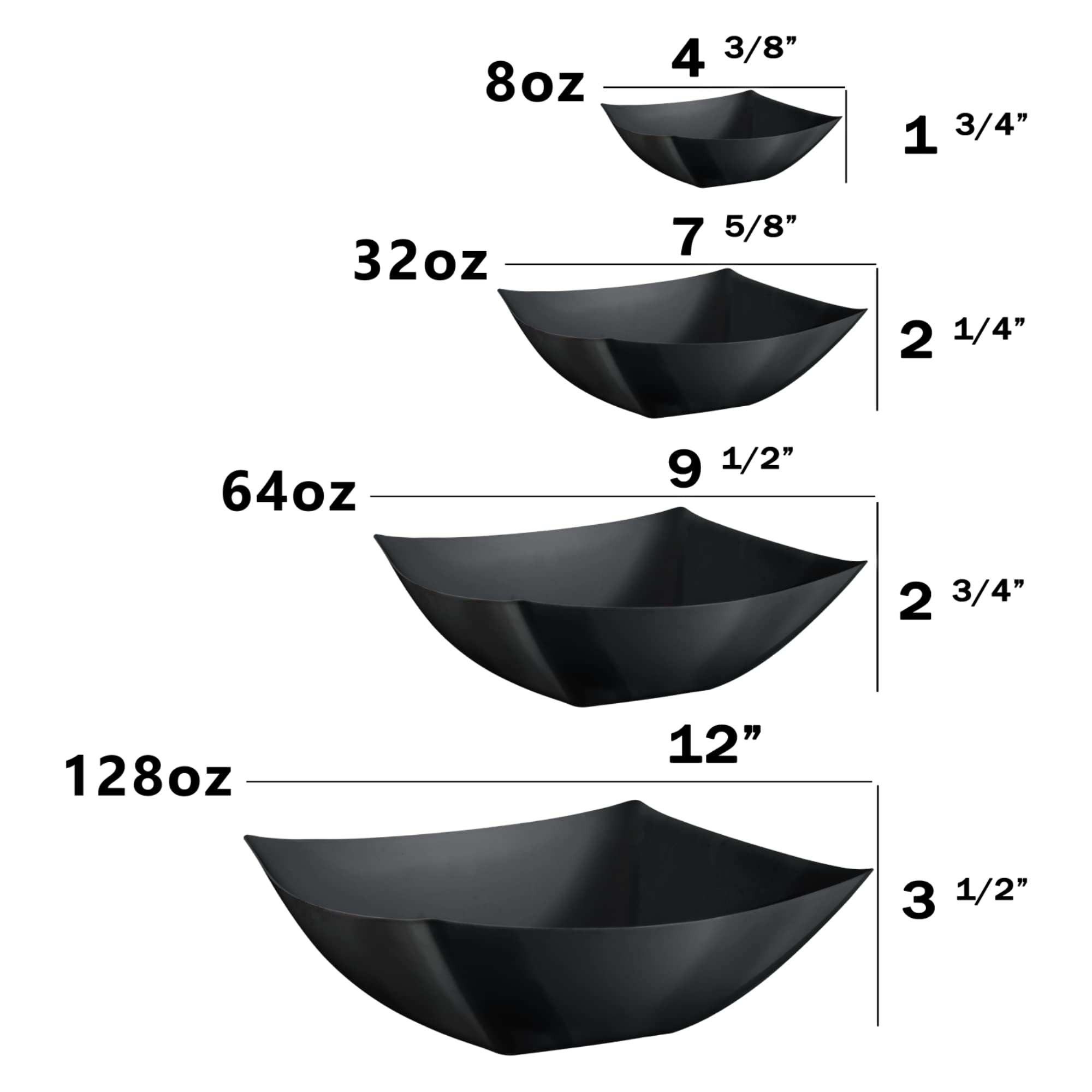 128 Oz. Convex Bowl | Black