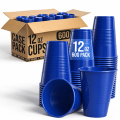 12 Oz. Dark Blue Plastic Cups | Case of 600