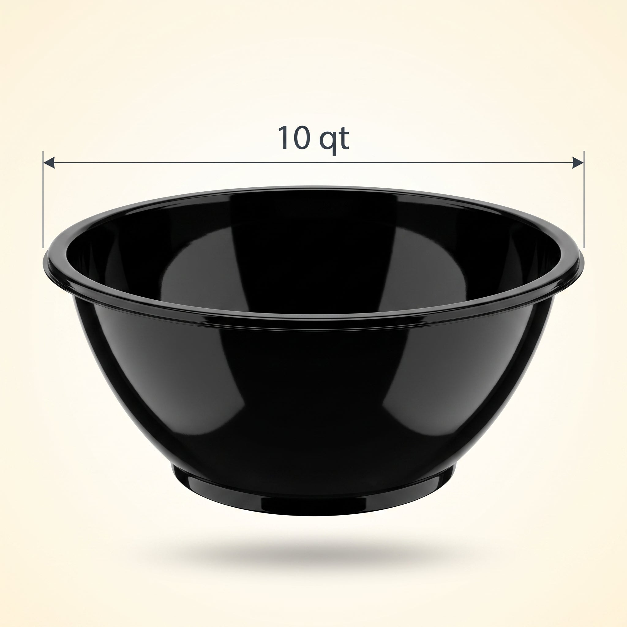 10 Qt Black Plastic Catering Bowl