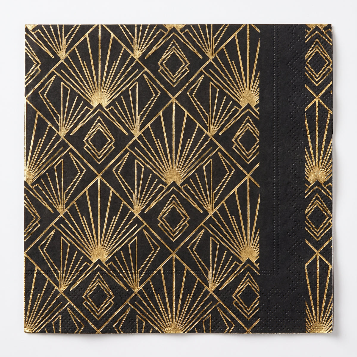 Glamorous Hollywood Gold & Black Beverage Napkins - 16 Pack - 5 In. X 5 In.