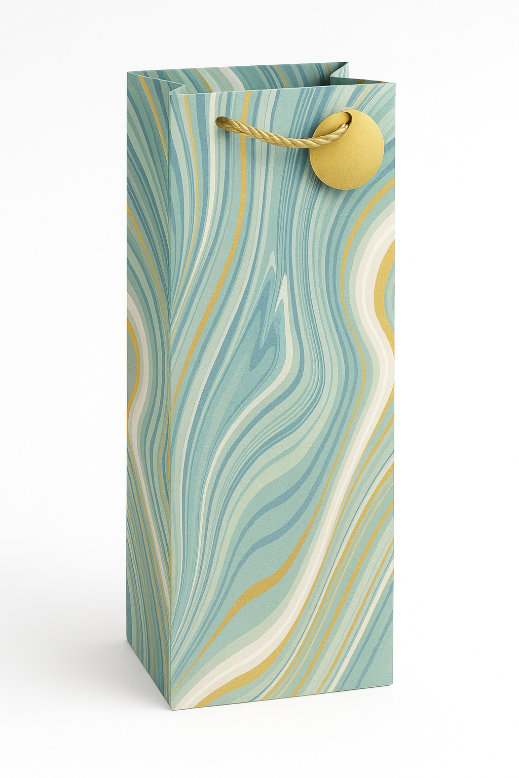 Elegant Marble Wine Bottle Gift Bag