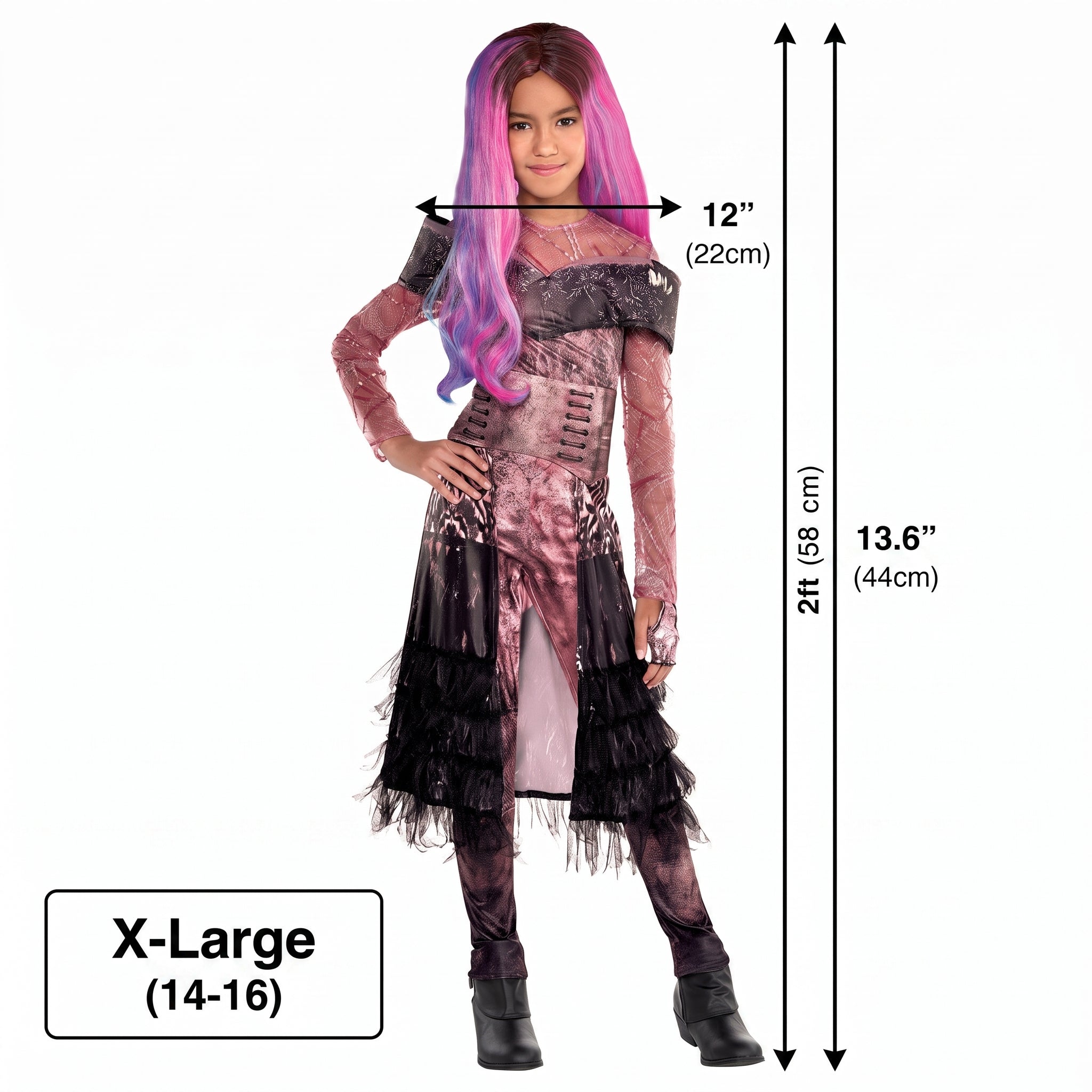 Girls' Disney Descendants 3 Audrey Costume - Pink & Black Halloween Outfit