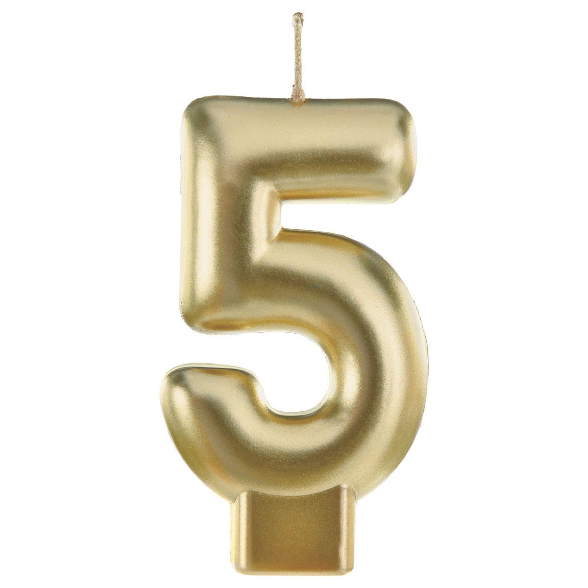Metallic Gold Number 5 Molded Birthday Candle | 3.25 In.