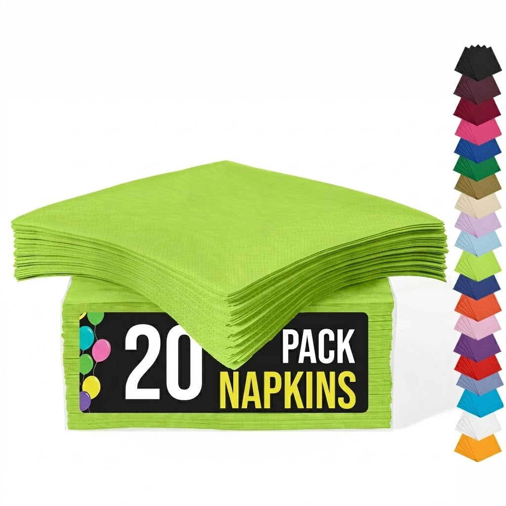 Lime Green Luncheon Napkins | 6.75 in. X 6.75 in. | 20 Count
