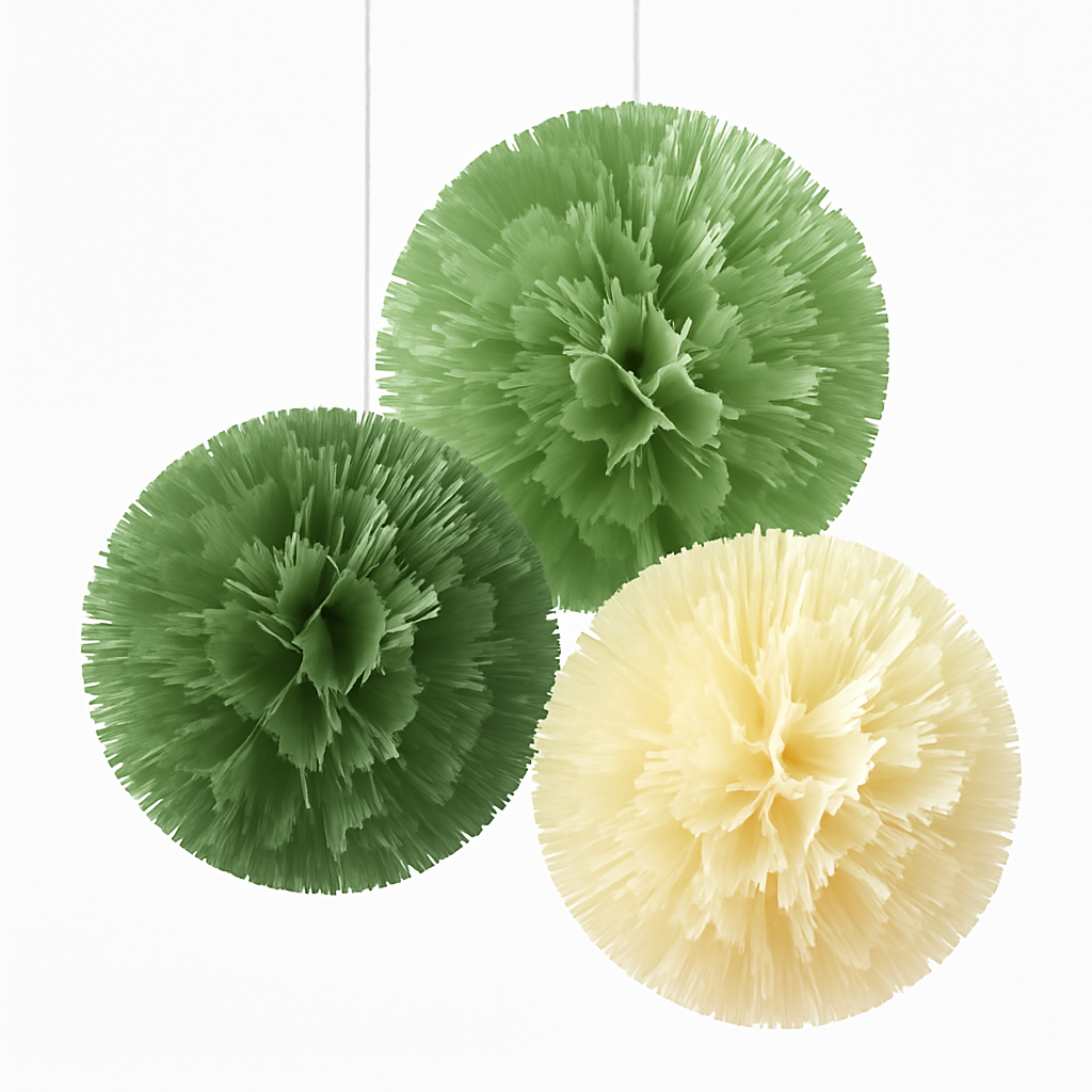 Elegant Artisan Fringe Ball Decorations - 3 Pack