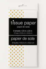 Gold Polka Dot Tissue Paper - 8 Sheets