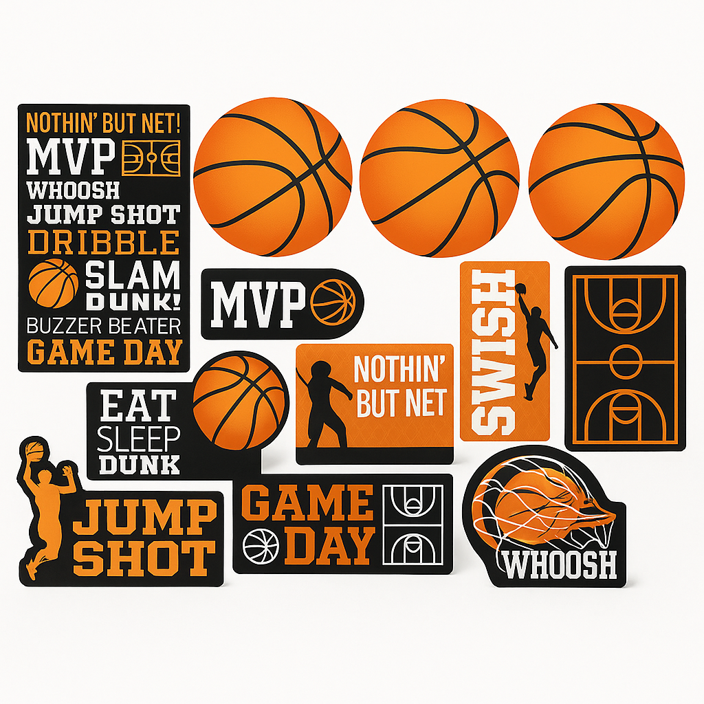 Basketball "Nothin' But Net" Wall & Table Cutouts, 12-Pack