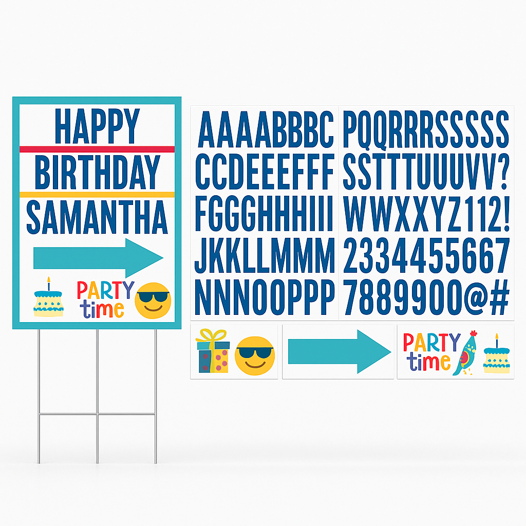 Giant Customizable Marquee "Happy Birthday" Yard Sign