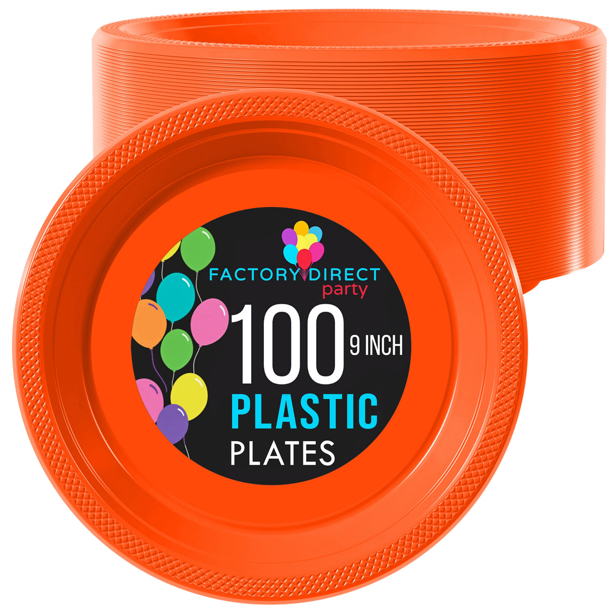 Little Gym - 9 In. Orange Plastic Plates | 100 Count