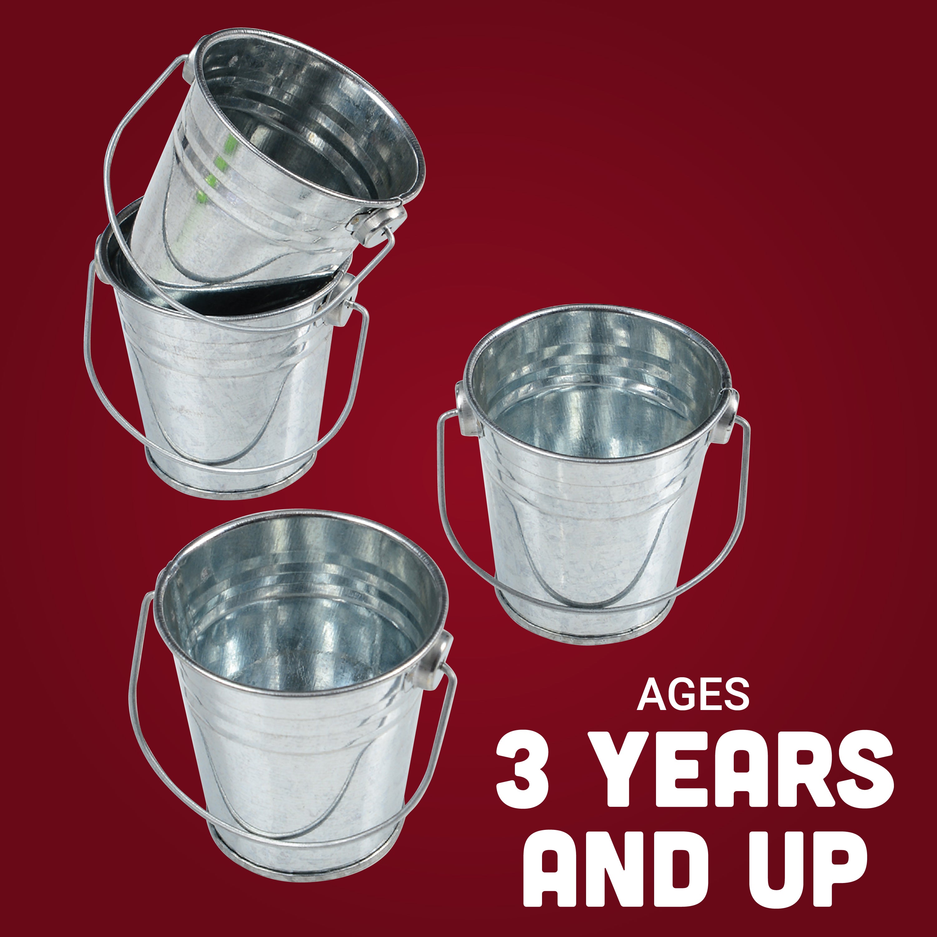 Mini Metal Buckets - 12 Count