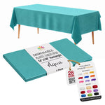 Aqua Blue Plastic Table Cover | 54 in. x 108 in.